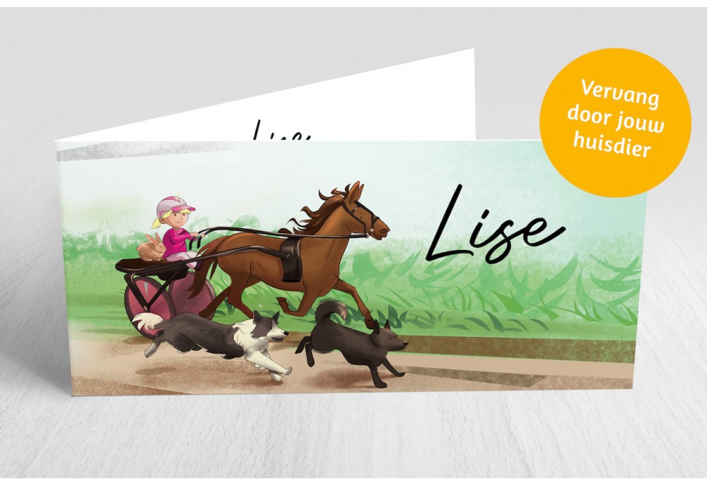 Paardenkoets met dieren meisje